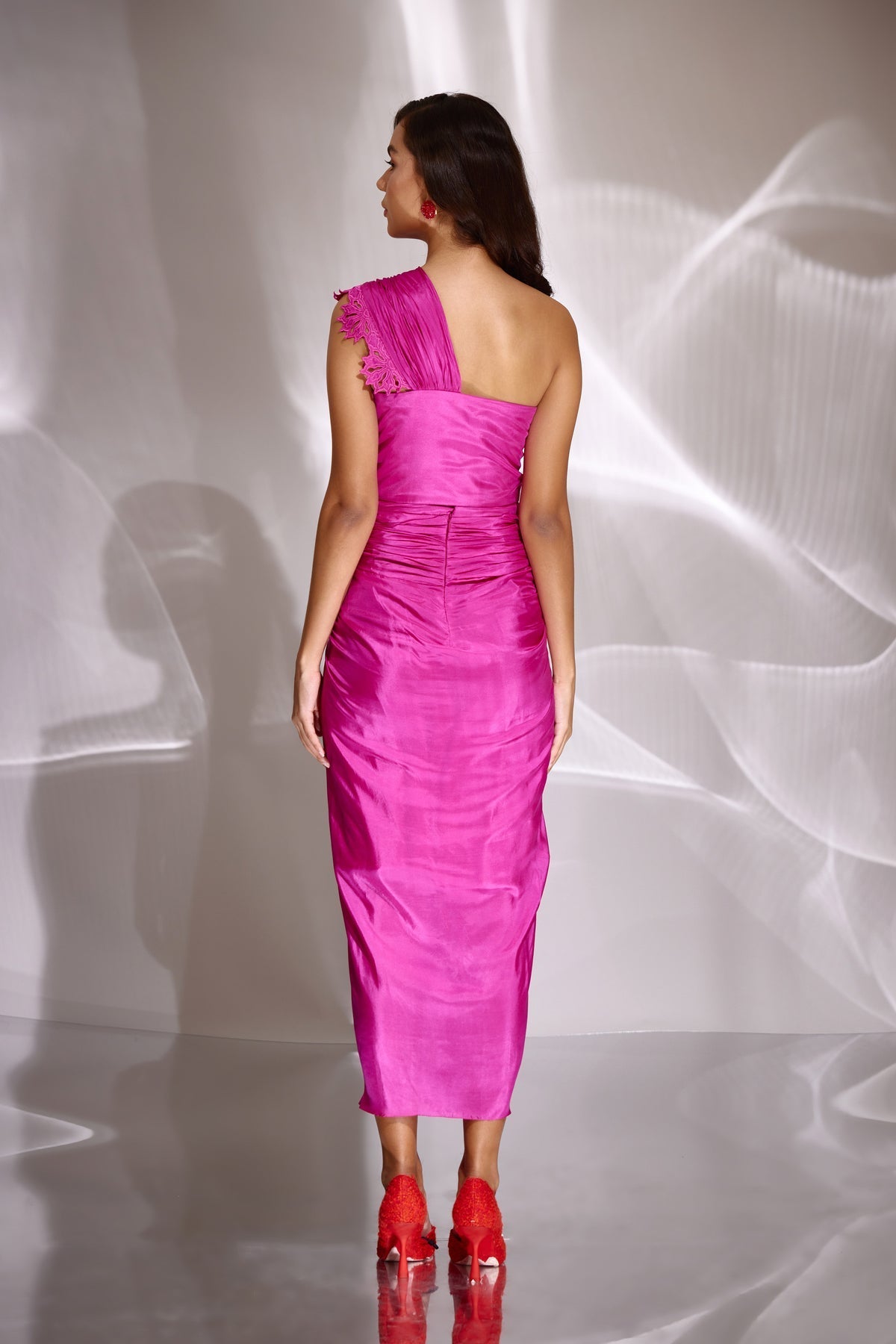 Rani Knotted Bustier & Drape Skirt, Knotted draped with cups, Lined with cotton malmal, Silk habutai fabric