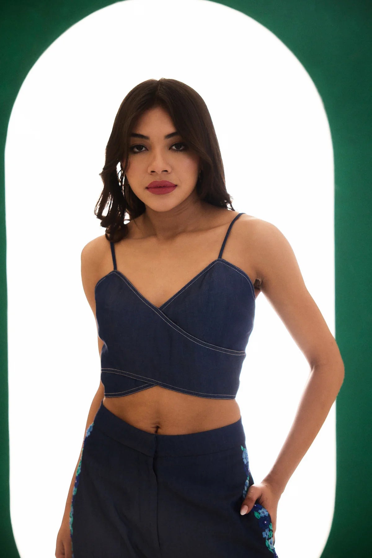 Denim Embroidered Utopian Pants