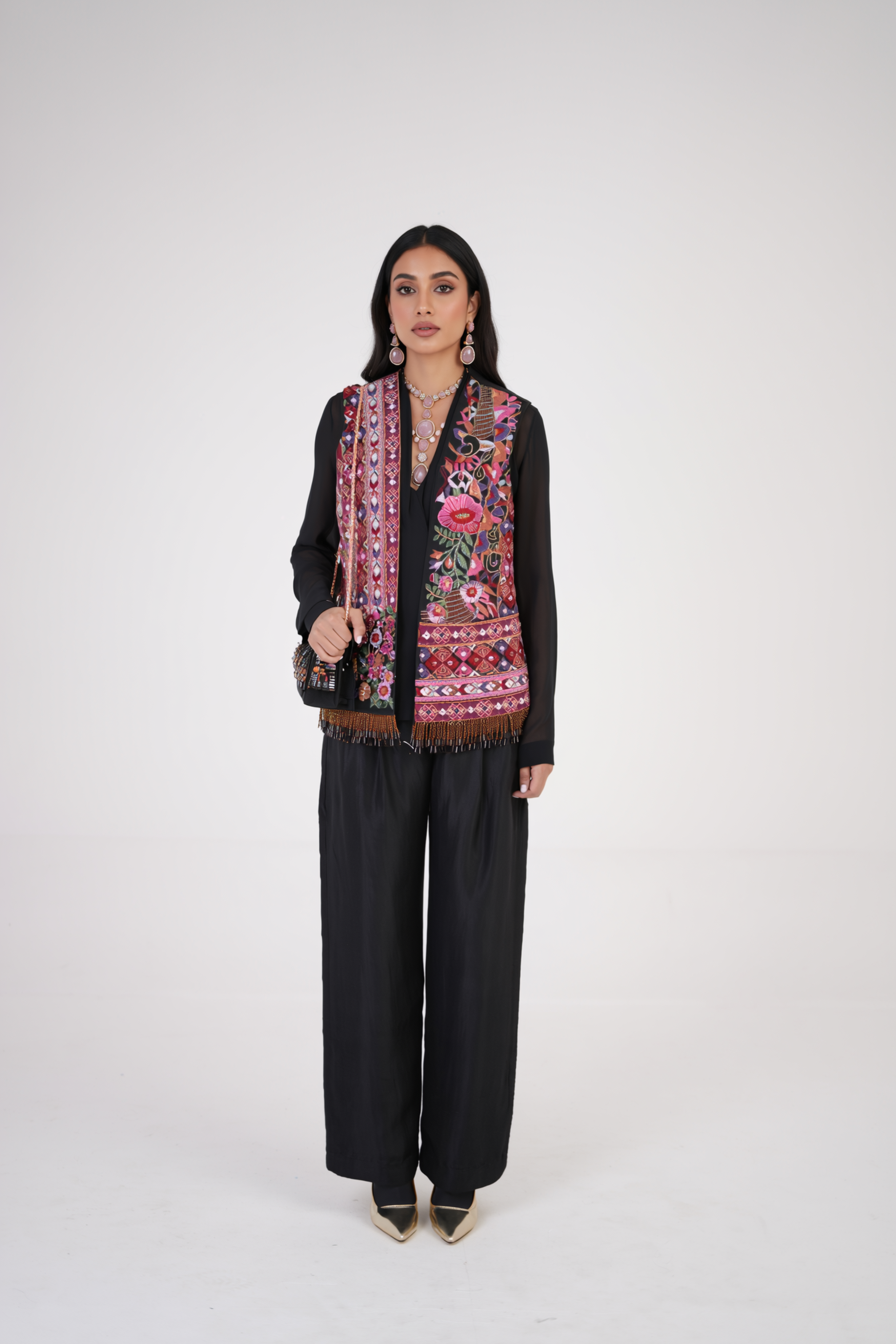 Opulent Embroidered Waistcoat Set