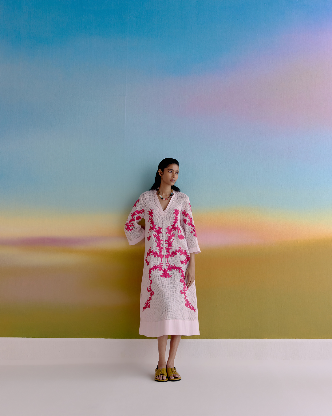 ORCHID VEIL MIDI DRESS