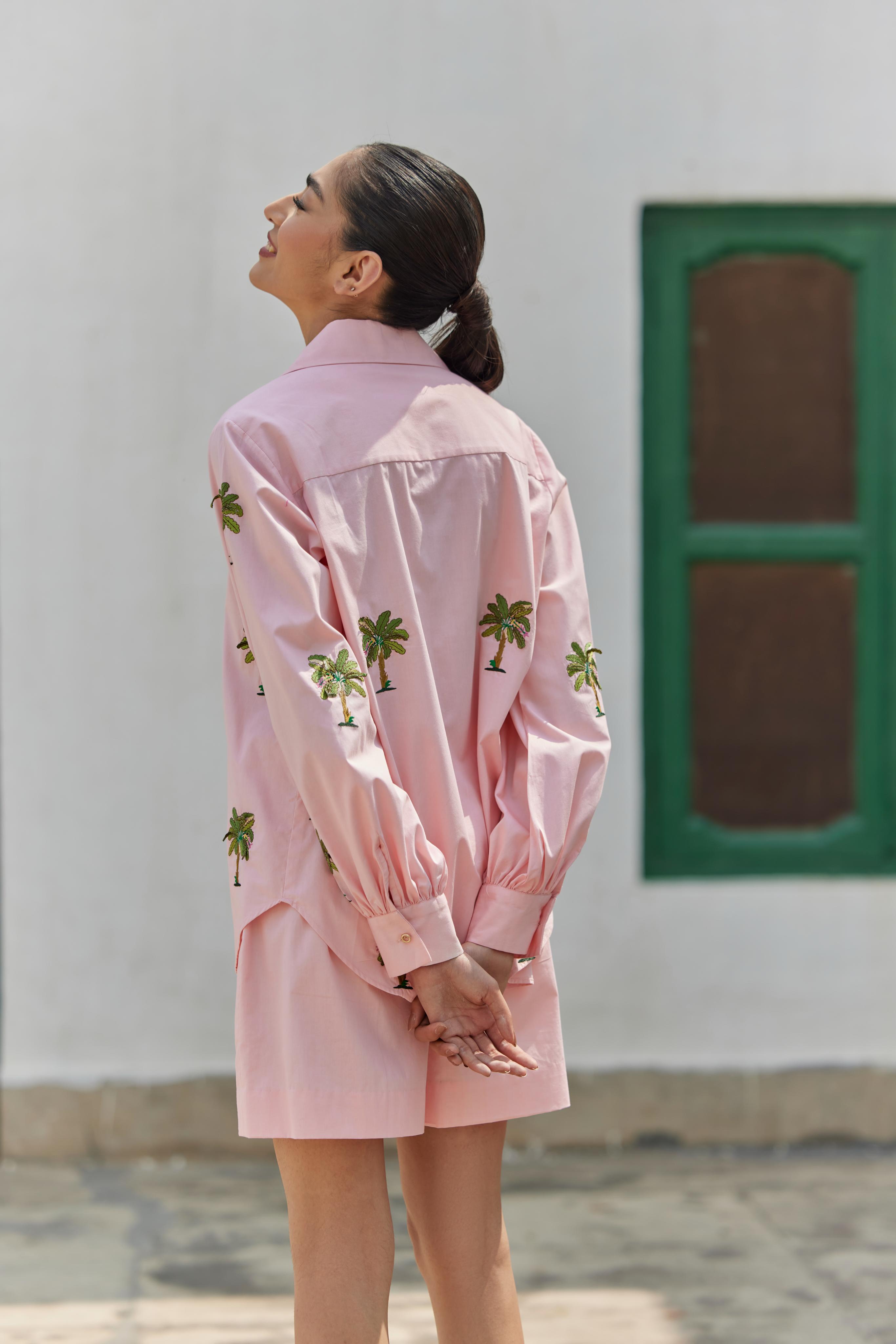 Peach Banana Shirt & Shorts Set