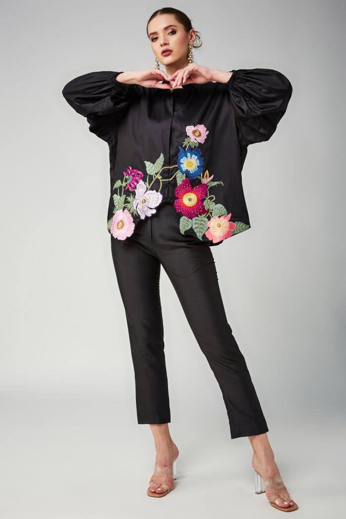 Black Full Loom Oversized Shirt