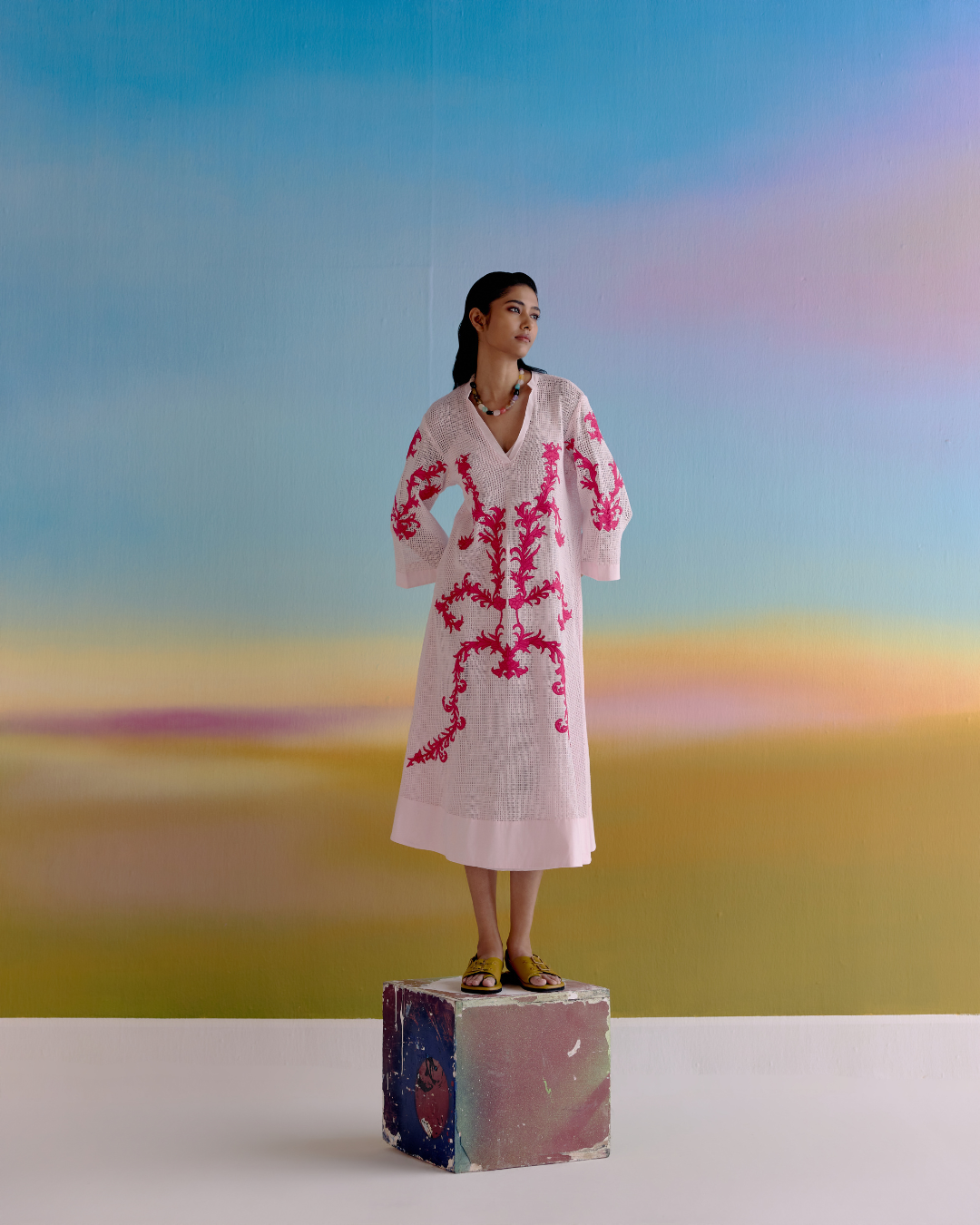 ORCHID VEIL MIDI DRESS