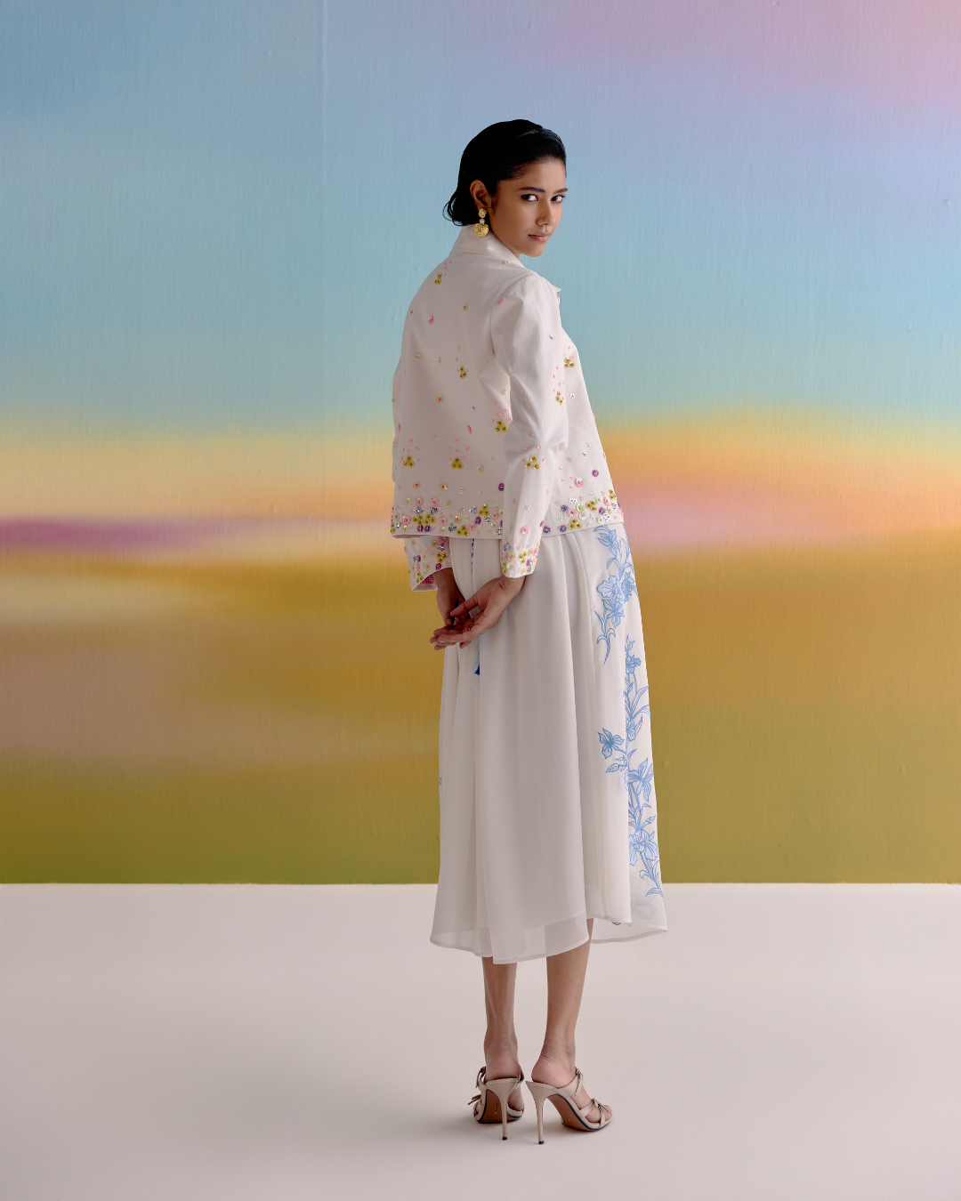 Floral Melody Hand Embroidered Jacket