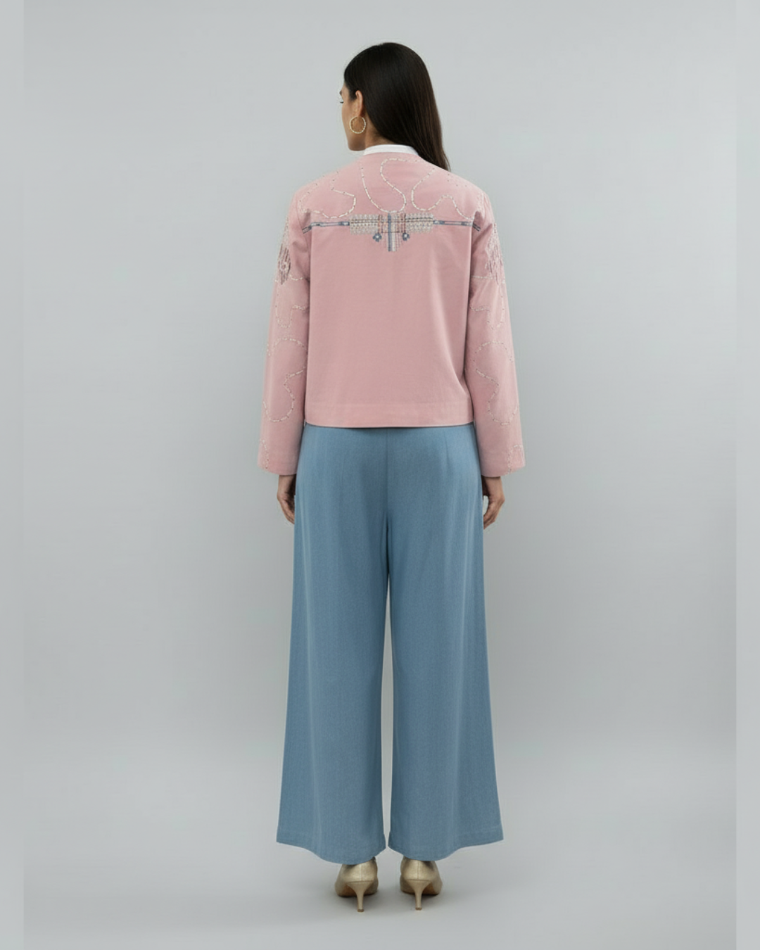 Graphic needle statement jacket