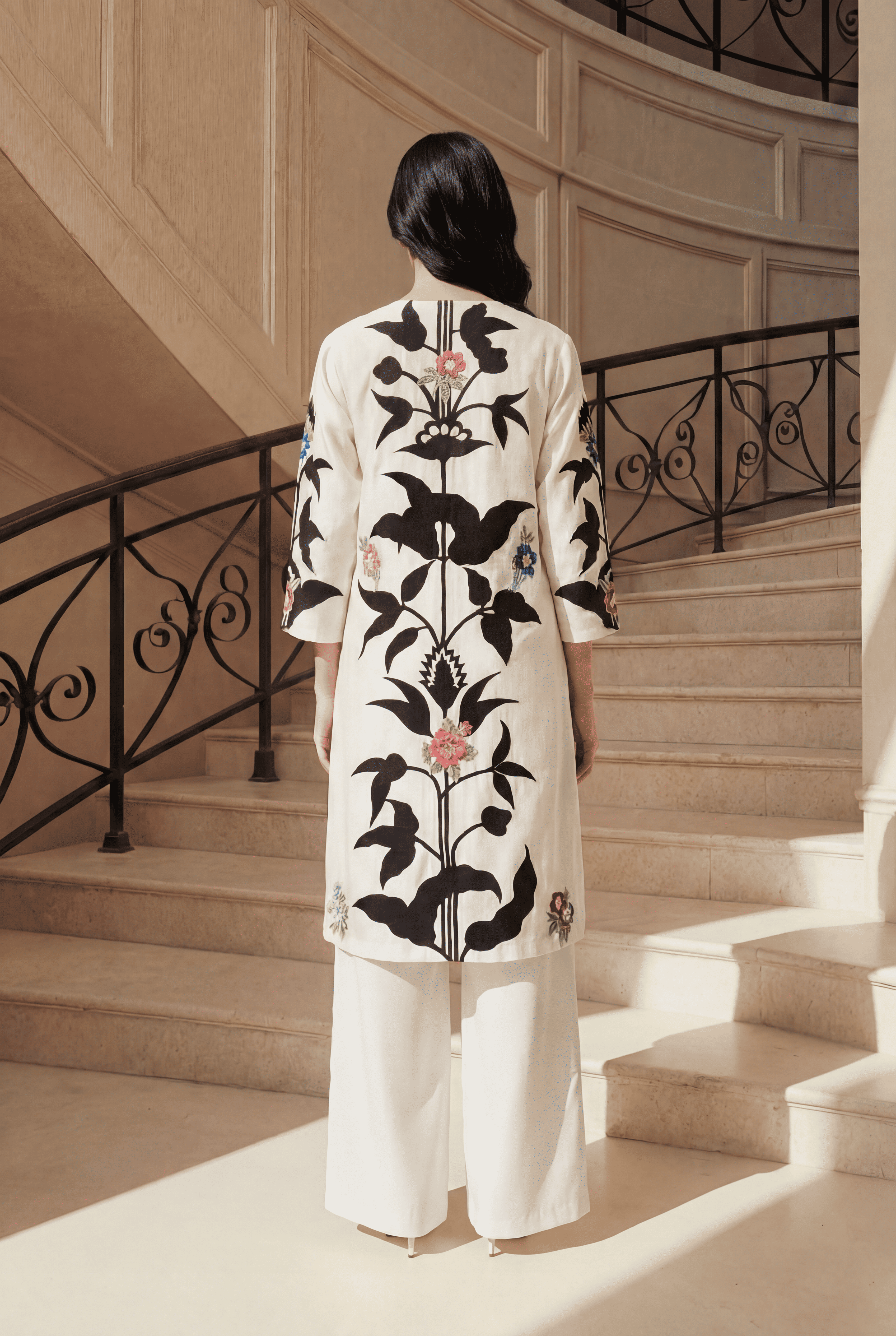 OFF WHITE EMBROIDERED ETERNAL CO-ORDSET