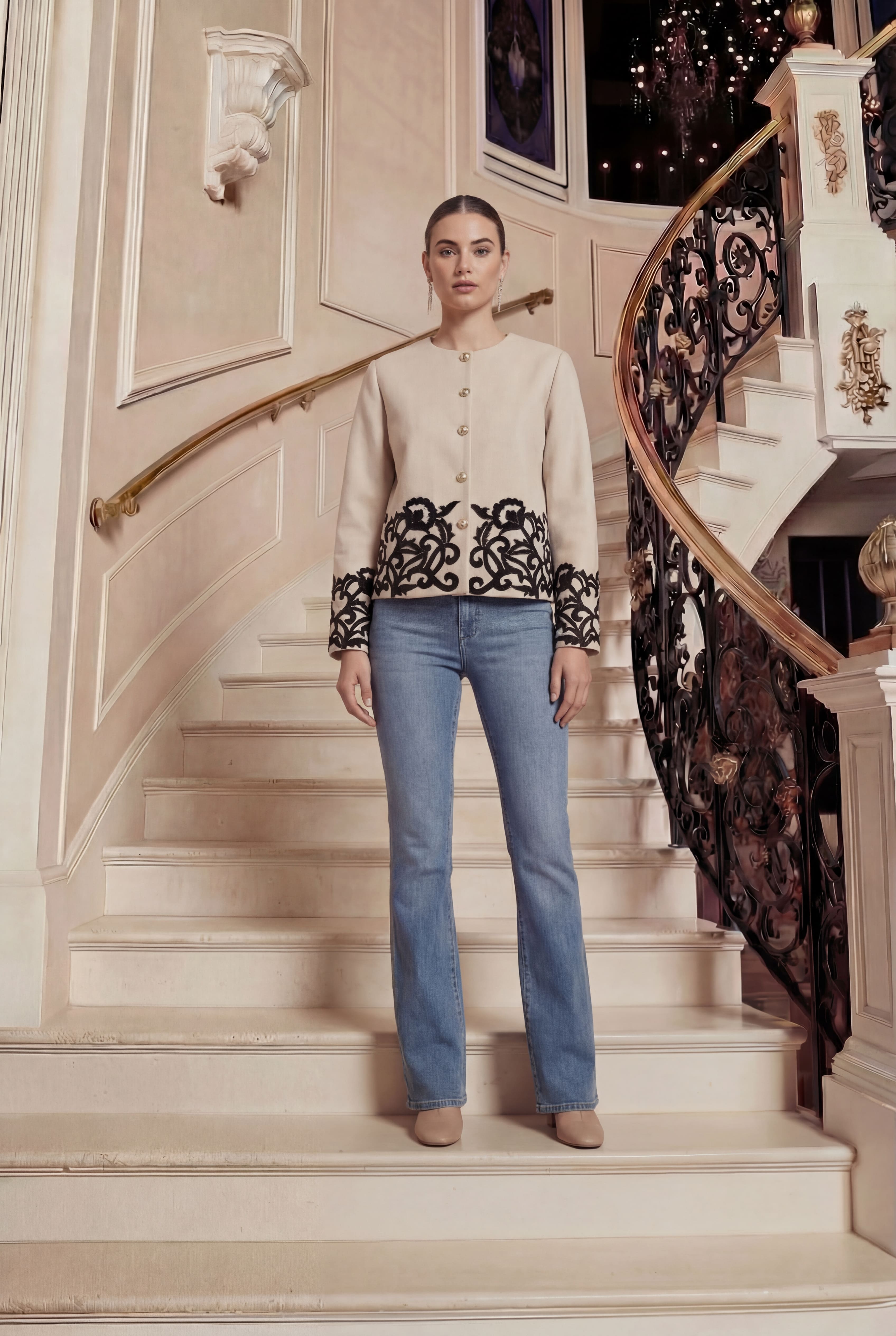 ROSEATE WHITE WOOL JACKET