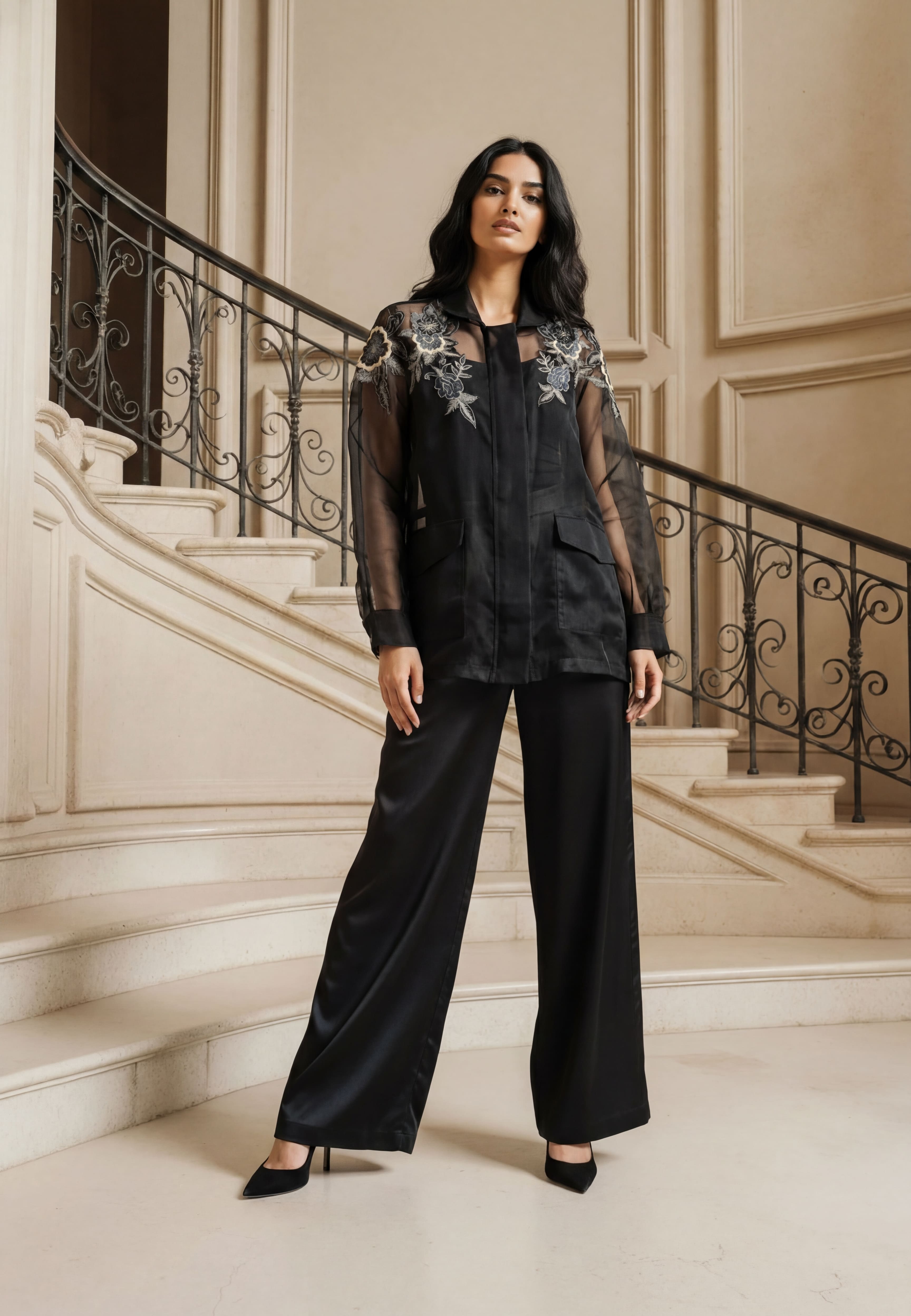 ORGANZA OVERLAY SHIRT